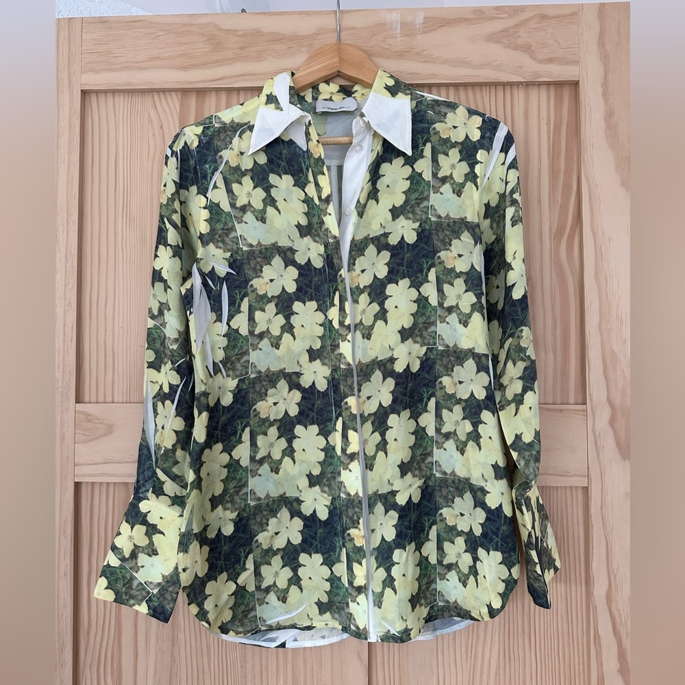 Phillip Lim Daisy Print Satin Shirt XS
